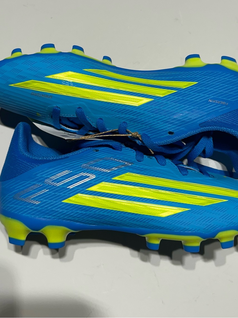 adidas F50 League MG J Youth Soccer Cleats Blue/Yellow JR9021 Size 4.5 NWT